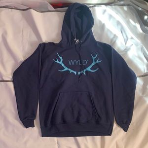 Wyld Sweatshirt Hoodie Blue Sz SMALL CBD Gummies Logo Brand